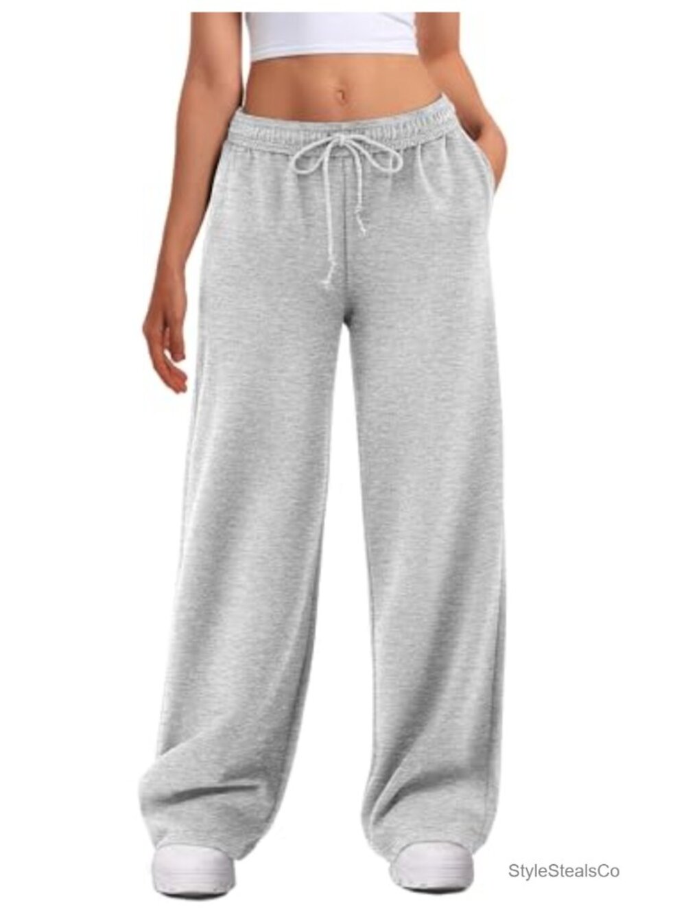 High Waisted Baggy Wide Leg Sweatpants with Pockets Drawstring Joggers